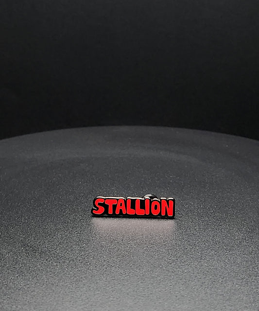 Horse Market Stallion Enamel Pin - Rubber back