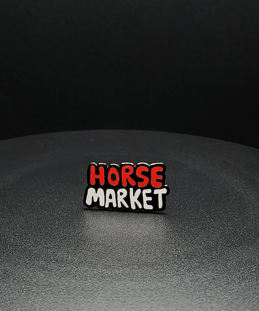 Horse Market Enamel Pin - Locking back